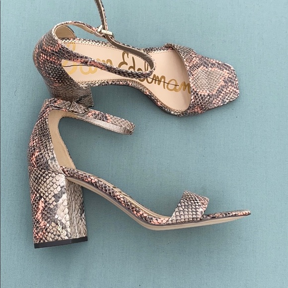 Sam Edelman DANIELLA BLOCK HEEL SANDAL size 10 snake skin - Picture 1 of 11